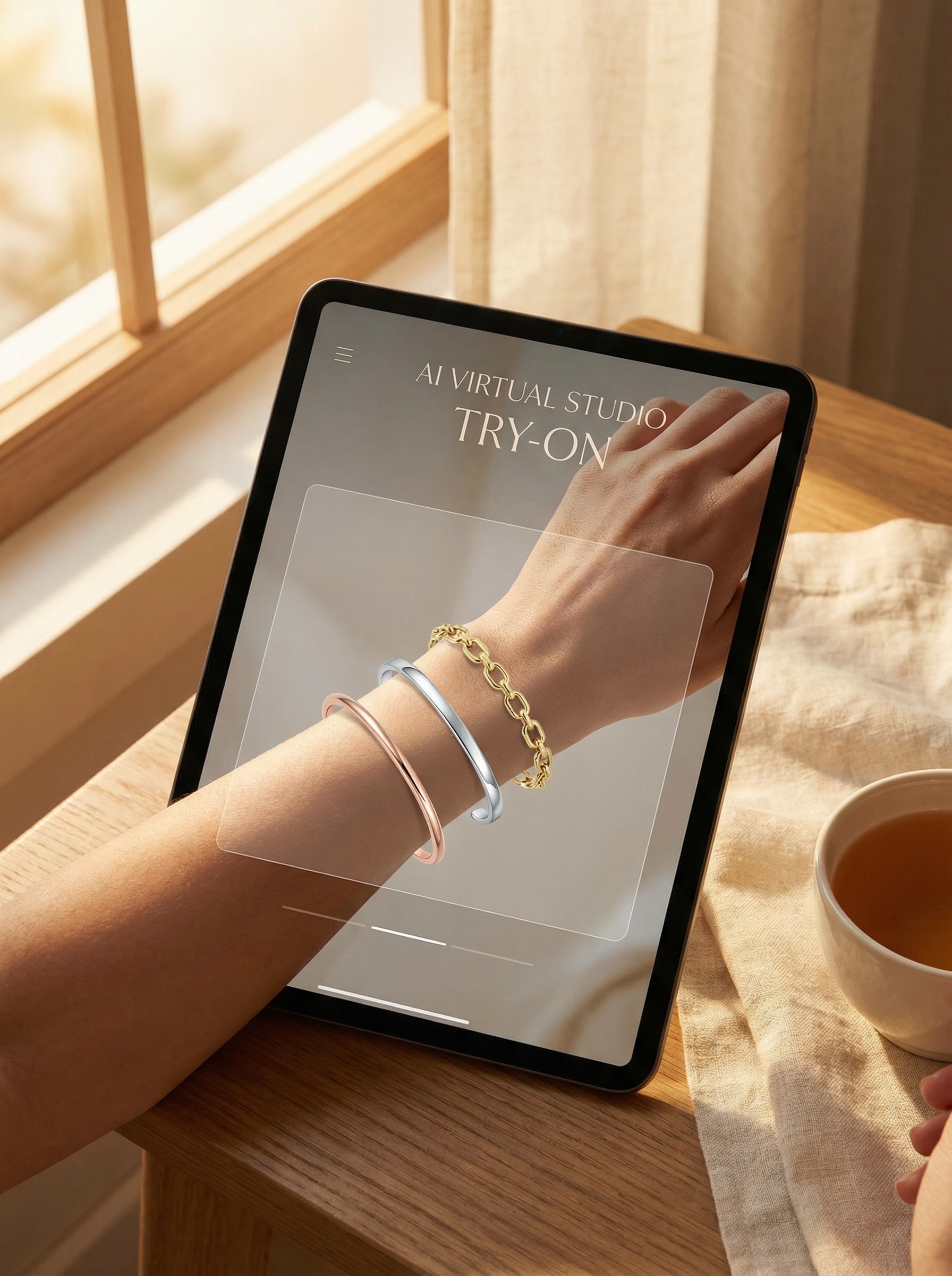 Shopify store with embedded virtual jewelry try-on widget