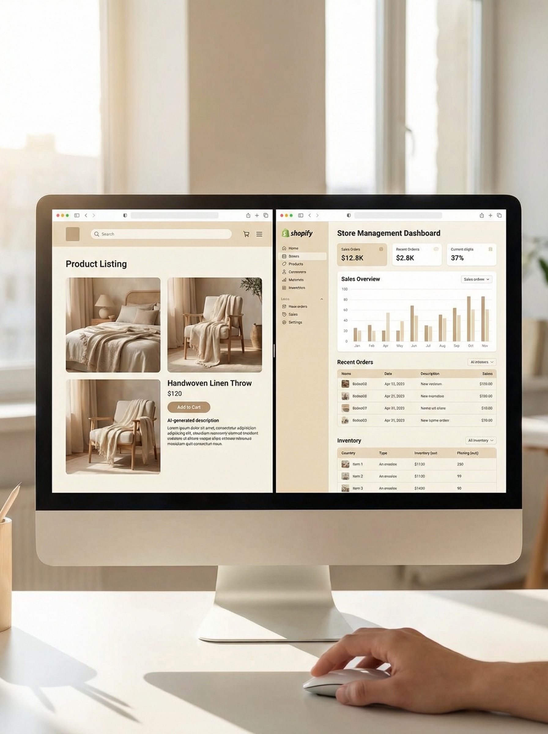 Shopify app installation and product catalog sync